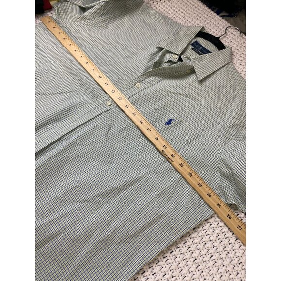 Ralph Lauren Men Classic Fit Button Up Green Plaid Short Sleeve Shirt Size Large - Picture 7 of 13